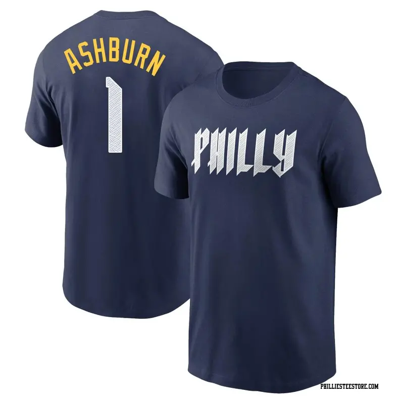 Men's Philadelphia Phillies ＃1 Richie Ashburn Navy 2024 City Connect Fuse Name & Number T-Shirt