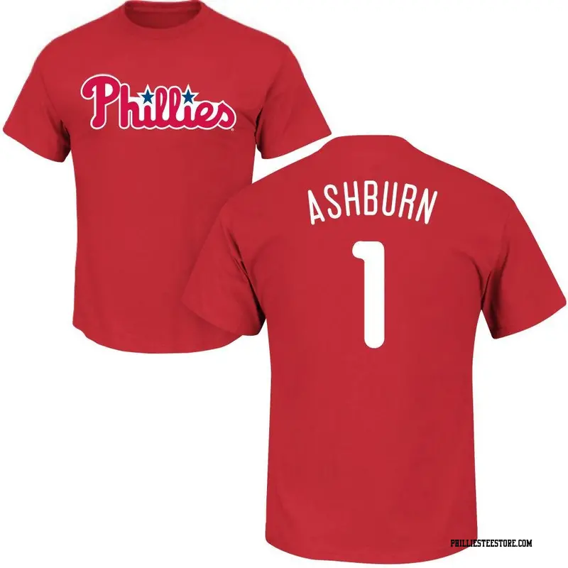 Men's Philadelphia Phillies ＃1 Richie Ashburn Red Roster Name & Number T-Shirt