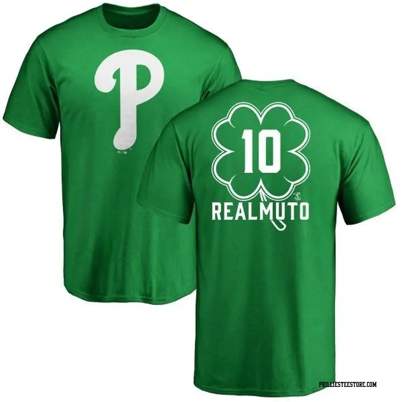 Men's Philadelphia Phillies ＃10 J.T. Realmuto Green Branded Dubliner Name & Number T-Shirt Kelly