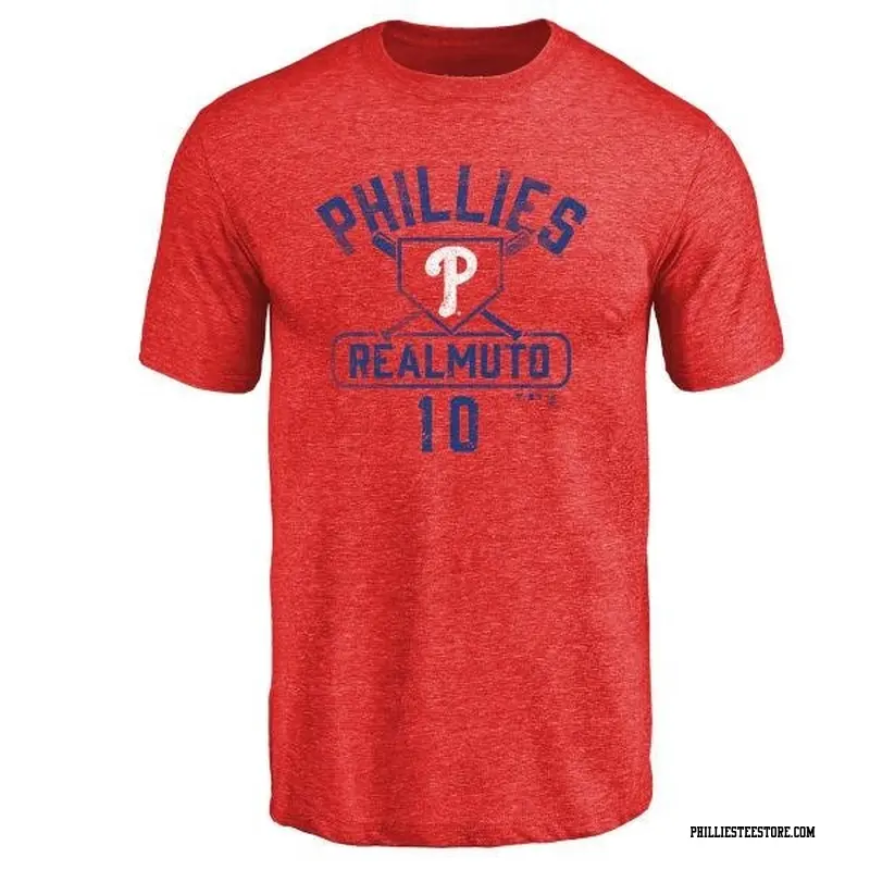 Men's Philadelphia Phillies ＃10 J.T. Realmuto Red Branded Base Runner T-Shirt