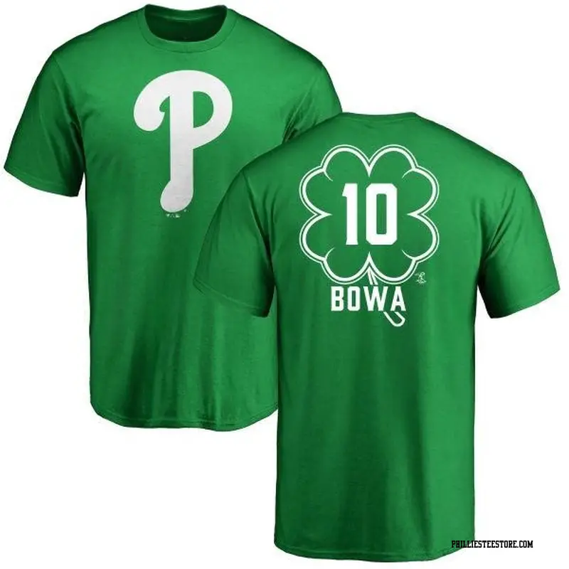 Men's Philadelphia Phillies ＃10 Larry Bowa Green Branded Dubliner Name & Number T-Shirt Kelly