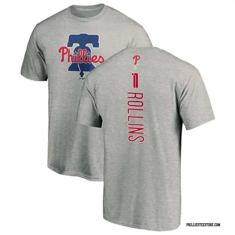 Men's Philadelphia Phillies ＃11 Jimmy Rollins Ash Backer T-Shirt