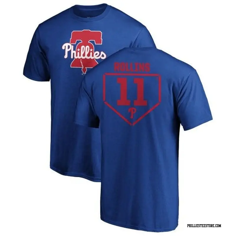 Men's Philadelphia Phillies ＃11 Jimmy Rollins Royal Branded RBI T-Shirt