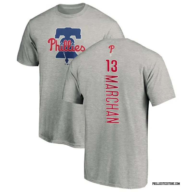 Men's Philadelphia Phillies ＃13 Rafael Marchan Ash Backer T-Shirt