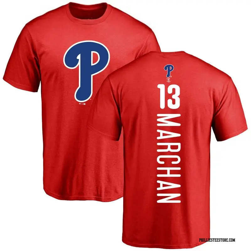 Men's Philadelphia Phillies ＃13 Rafael Marchan Red Backer T-Shirt