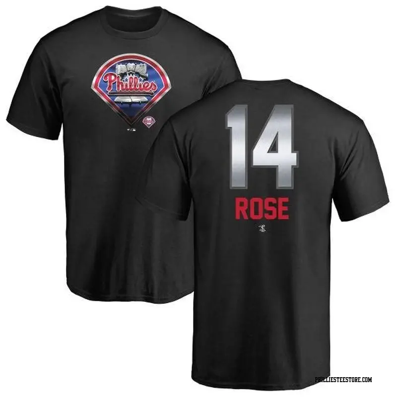 Men's Philadelphia Phillies ＃14 Pete Rose Black Branded Midnight Mascot T-Shirt