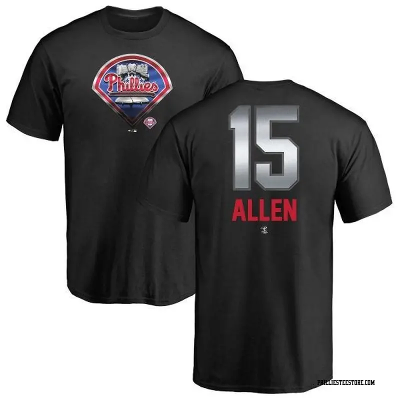 Men's Philadelphia Phillies ＃15 Richie Allen Black Branded Midnight Mascot T-Shirt