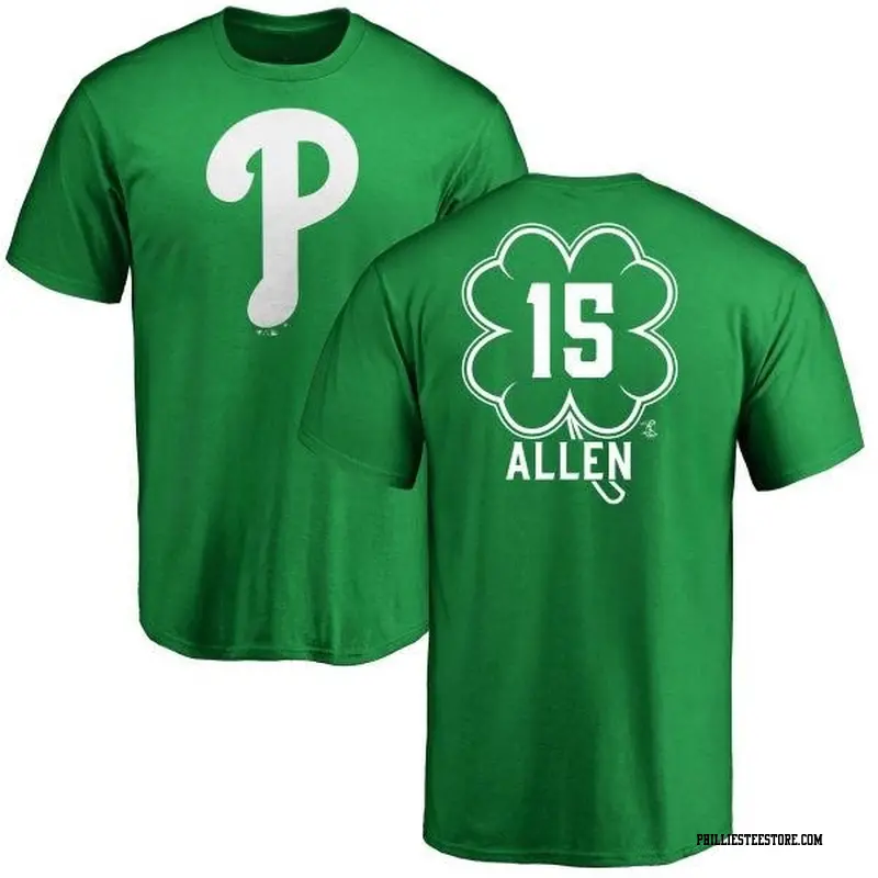 Men's Philadelphia Phillies ＃15 Richie Allen Green Branded Dubliner Name & Number T-Shirt Kelly