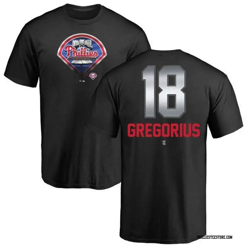 Men's Philadelphia Phillies ＃18 Didi Gregorius Black Branded Midnight Mascot T-Shirt