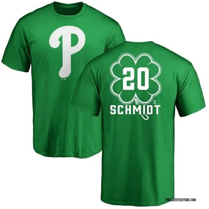 Men's Philadelphia Phillies ＃20 Mike Schmidt Green Branded Dubliner Name & Number T-Shirt Kelly