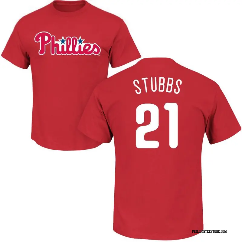 Men's Philadelphia Phillies ＃21 Garrett Stubbs Red Roster Name & Number T-Shirt