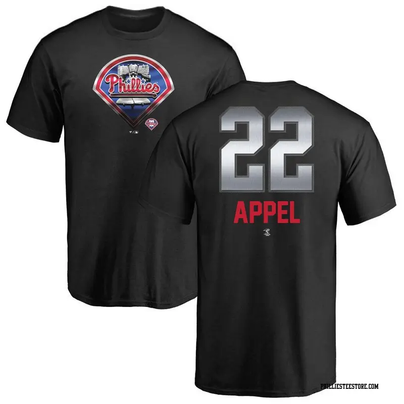 Men's Philadelphia Phillies ＃22 Mark Appel Black Branded Midnight Mascot T-Shirt