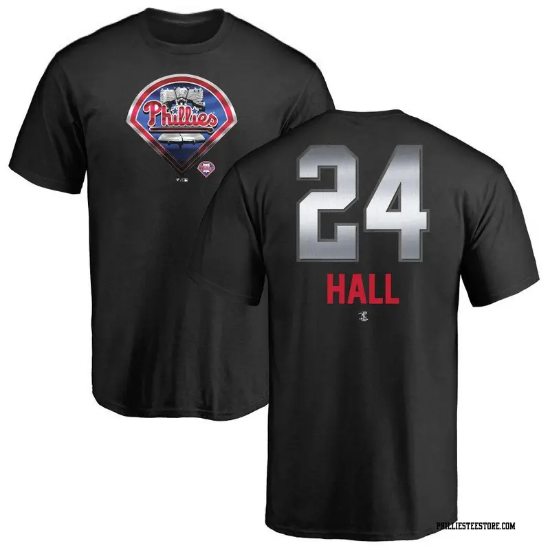 Men's Philadelphia Phillies ＃24 Darick Hall Black Branded Midnight Mascot T-Shirt