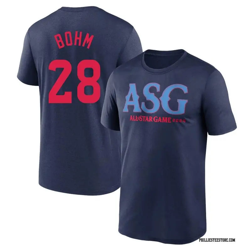 Men's Philadelphia Phillies ＃28 Alec Bohm Navy 2024 All-Star Collection Legend T-Shirt