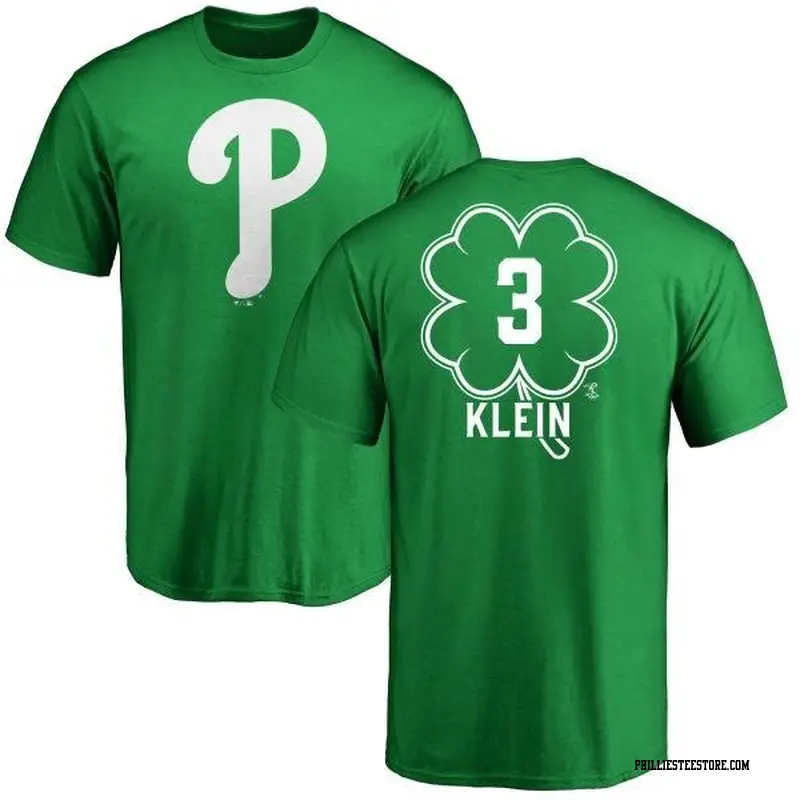 Men's Philadelphia Phillies ＃3 Chuck Klein Green Branded Dubliner Name & Number T-Shirt Kelly