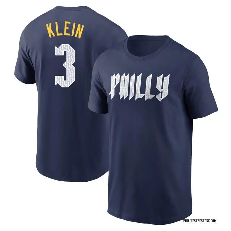 Men's Philadelphia Phillies ＃3 Chuck Klein Navy 2024 City Connect Fuse Name & Number T-Shirt