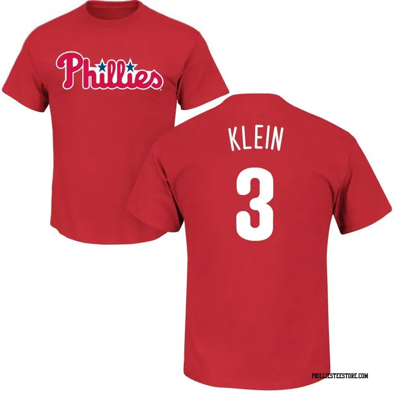 Men's Philadelphia Phillies ＃3 Chuck Klein Red Roster Name & Number T-Shirt