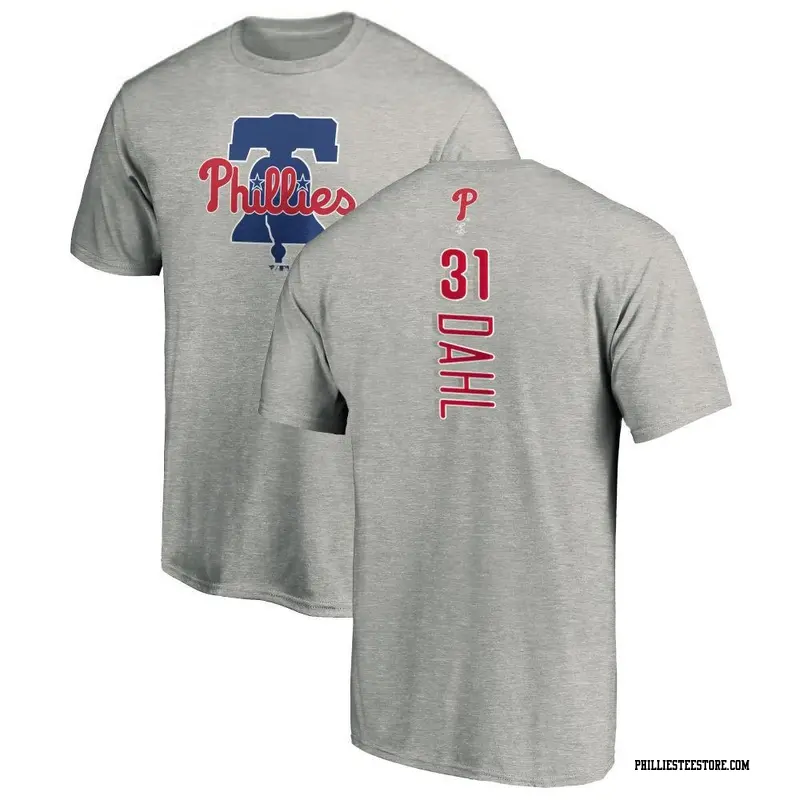 Men's Philadelphia Phillies ＃31 David Dahl Ash Backer T-Shirt