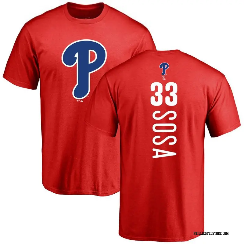 Men's Philadelphia Phillies ＃33 Edmundo Sosa Red Backer T-Shirt