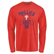 Men's Philadelphia Phillies ＃36 Devin Sweet Red Base Runner Long Sleeve T-Shirt