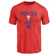 Men's Philadelphia Phillies ＃36 Devin Sweet Red Base Runner T-Shirt