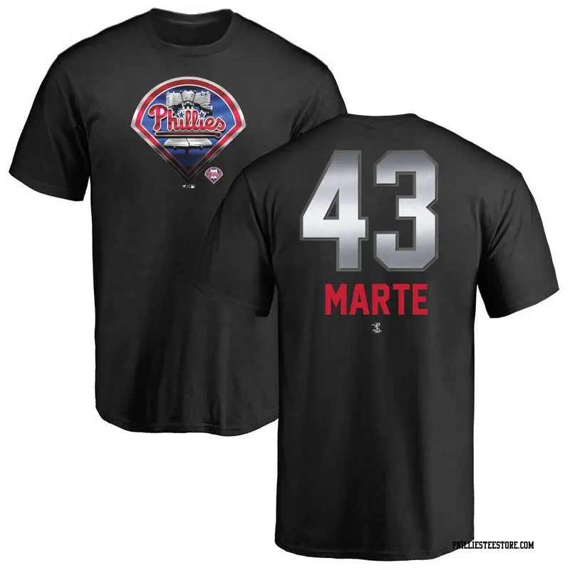 Men's Philadelphia Phillies ＃43 Yunior Marte Black Branded Midnight Mascot T-Shirt