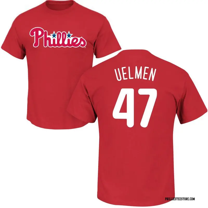 Men's Philadelphia Phillies ＃47 Erich Uelmen Red Roster Name & Number T-Shirt