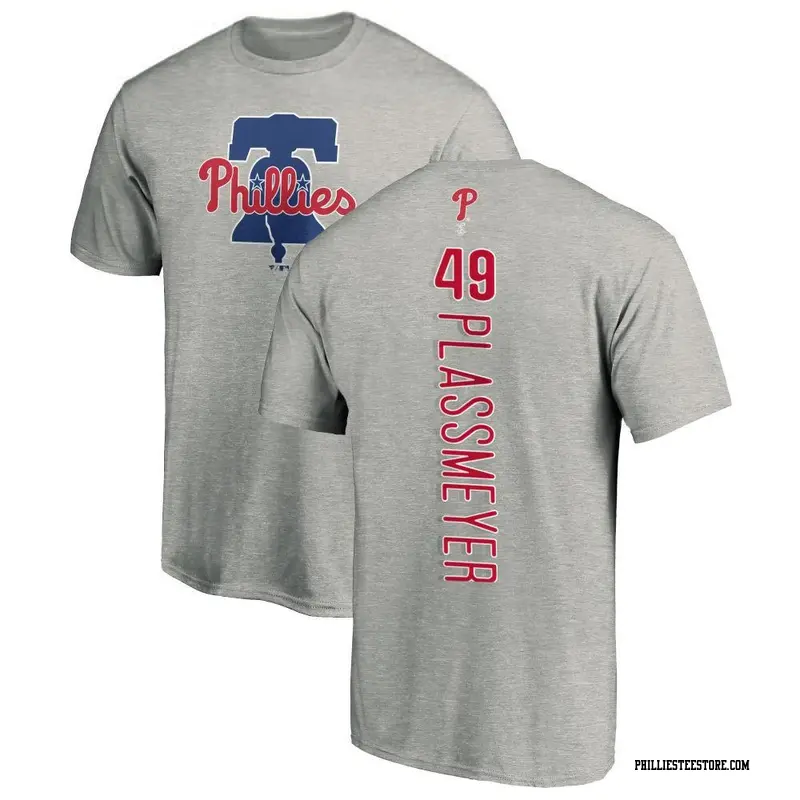 Men's Philadelphia Phillies ＃49 Michael Plassmeyer Ash Backer T-Shirt