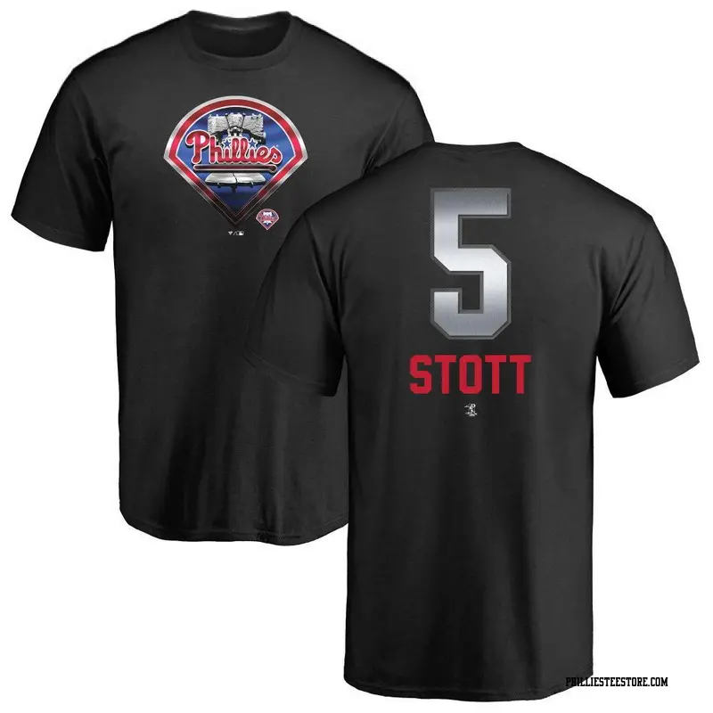 Men's Philadelphia Phillies ＃5 Bryson Stott Black Branded Midnight Mascot T-Shirt