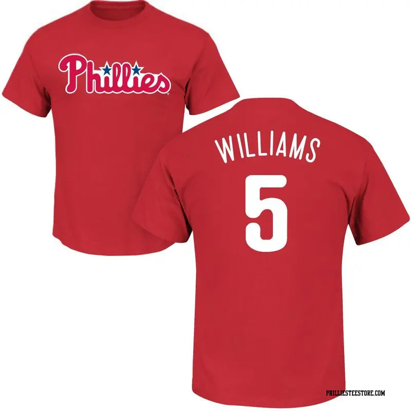 Men's Philadelphia Phillies ＃5 Nick Williams Red Roster Name & Number T-Shirt