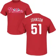 Men's Philadelphia Phillies ＃51 Seth Johnson Red Roster Name & Number T-Shirt