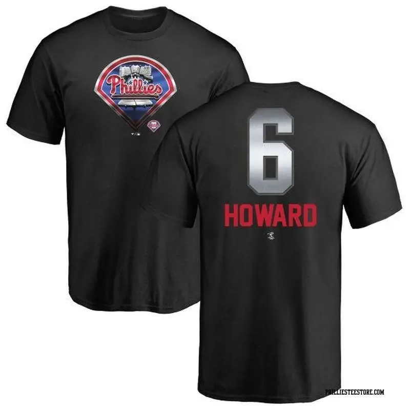 Men's Philadelphia Phillies ＃6 Ryan Howard Black Branded Midnight Mascot T-Shirt