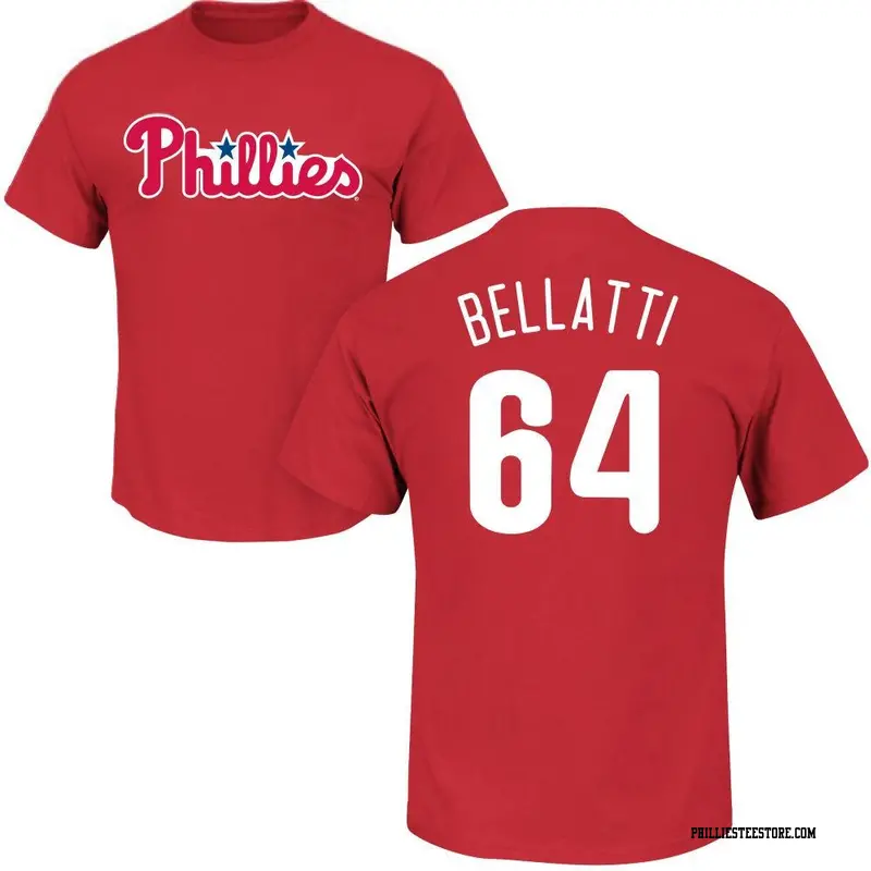 Men's Philadelphia Phillies ＃64 Andrew Bellatti Red Roster Name & Number T-Shirt