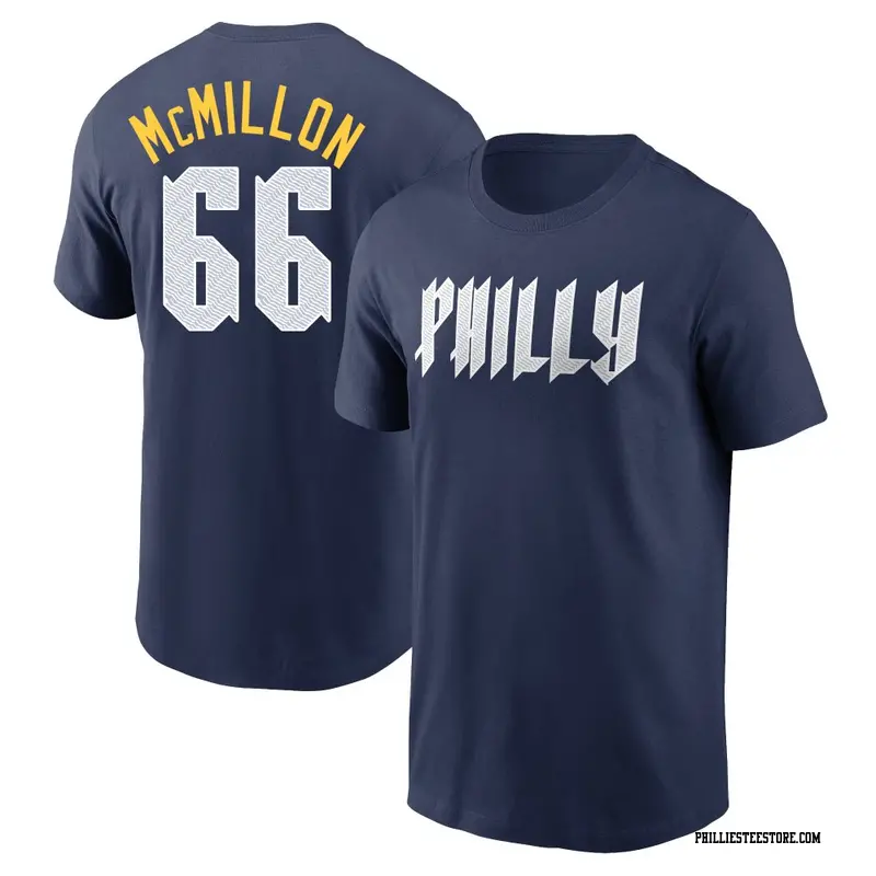 Men's Philadelphia Phillies ＃66 John McMillon Navy 2024 City Connect Fuse Name & Number T-Shirt