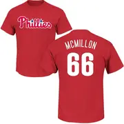 Men's Philadelphia Phillies ＃66 John McMillon Red Roster Name & Number T-Shirt