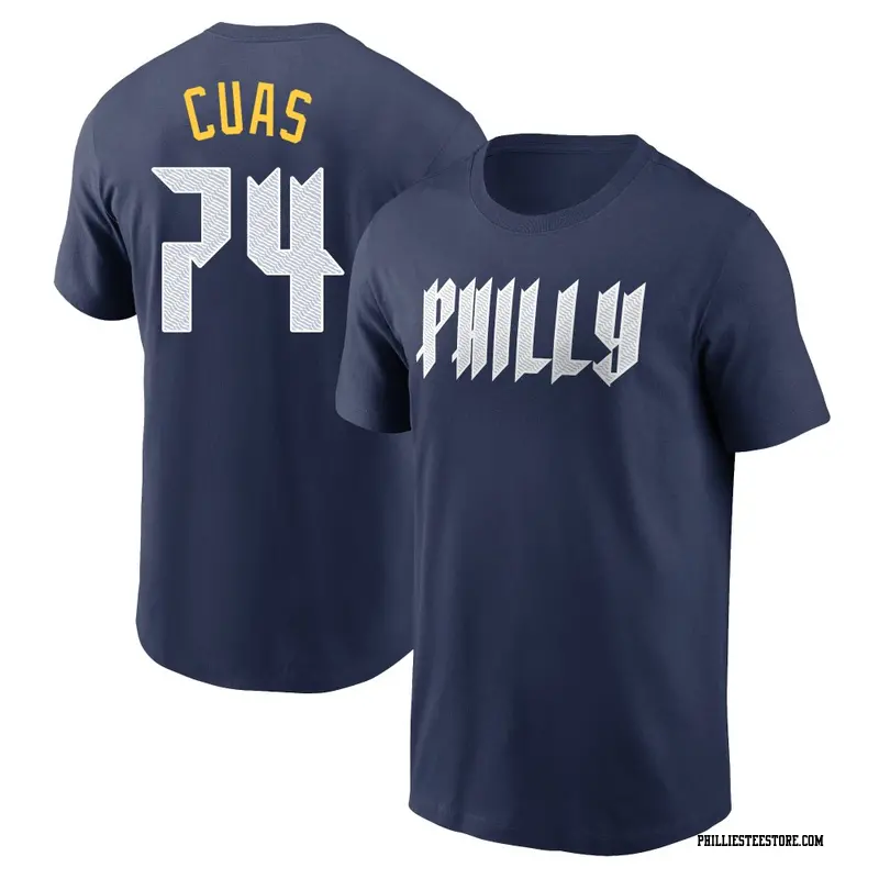 Men's Philadelphia Phillies ＃74 Jose Cuas Navy 2024 City Connect Fuse Name & Number T-Shirt