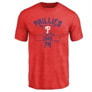 Men's Philadelphia Phillies ＃74 Jose Cuas Red Base Runner T-Shirt