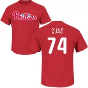 Men's Philadelphia Phillies ＃74 Jose Cuas Red Roster Name & Number T-Shirt