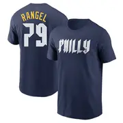 Men's Philadelphia Phillies ＃79 Alan Rangel Navy 2024 City Connect Fuse Name & Number T-Shirt