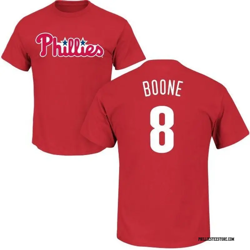 Men's Philadelphia Phillies ＃8 Bob Boone Red Roster Name & Number T-Shirt