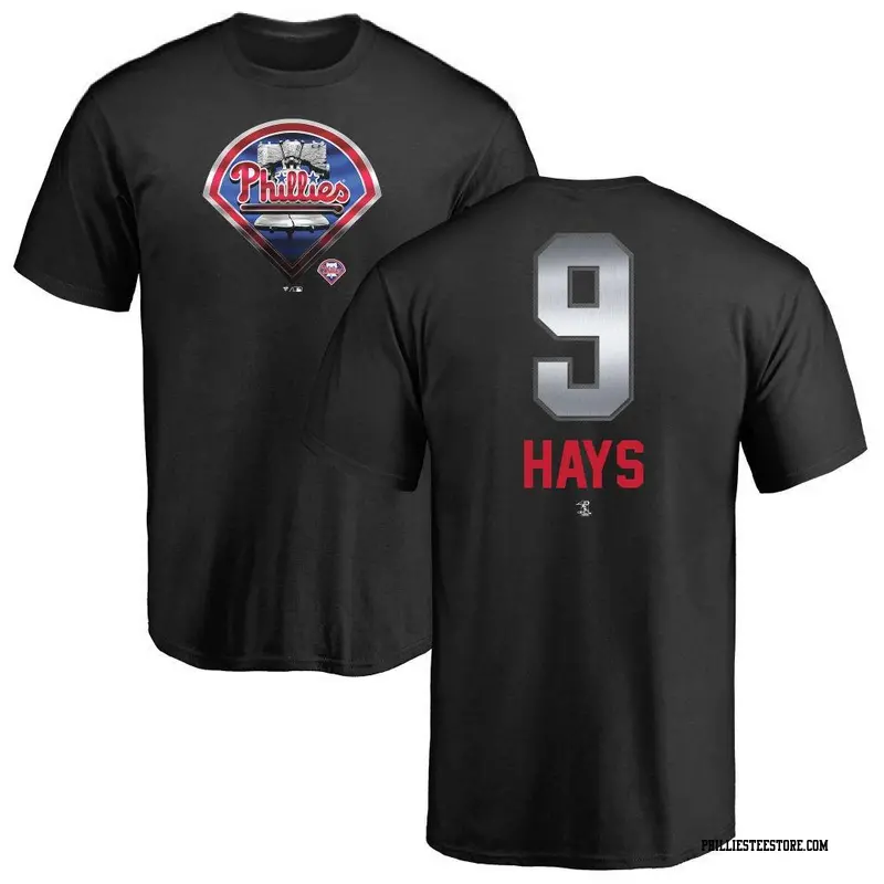 Men's Philadelphia Phillies ＃9 Austin Hays Black Midnight Mascot T-Shirt