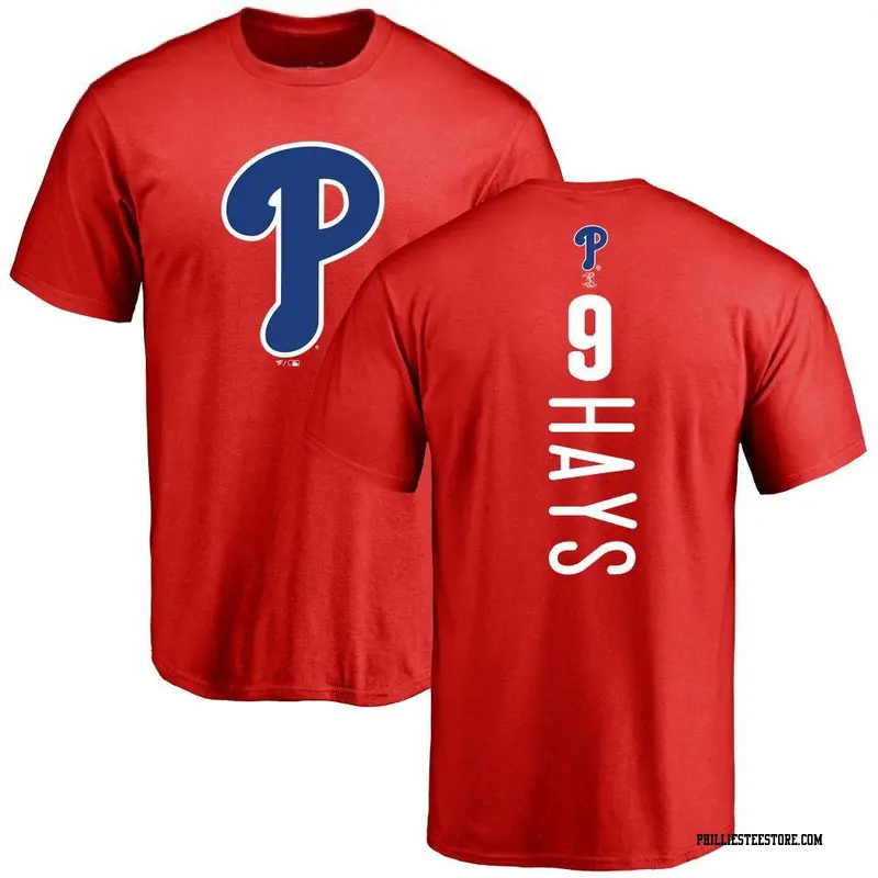 Men's Philadelphia Phillies ＃9 Austin Hays Red Backer T-Shirt