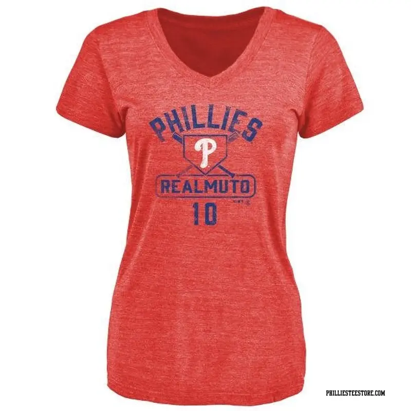 Women's Philadelphia Phillies ＃10 J.T. Realmuto Red Branded Base Runner T-Shirt