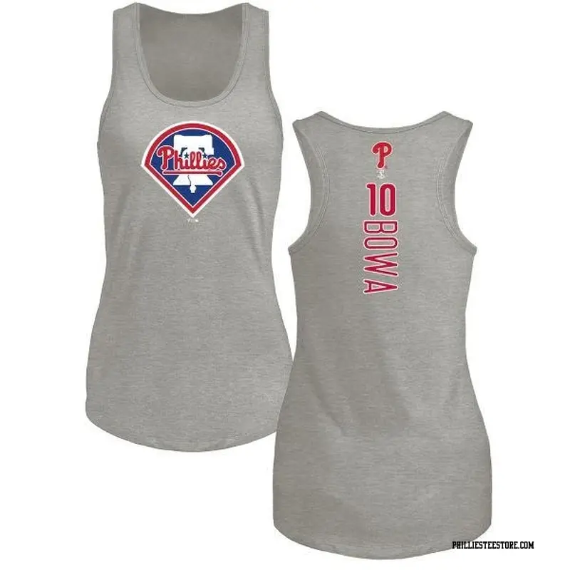 Women's Philadelphia Phillies ＃10 Larry Bowa Ash Branded Backer Tank Top