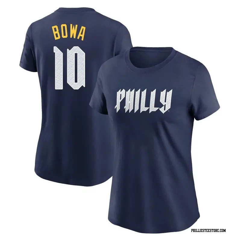 Women's Philadelphia Phillies ＃10 Larry Bowa Navy 2024 City Connect Fuse Name & Number T-Shirt