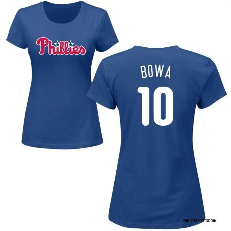 Women's Philadelphia Phillies ＃10 Larry Bowa Royal Roster Name & Number T-Shirt