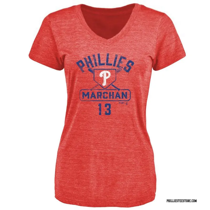 Women's Philadelphia Phillies ＃13 Rafael Marchan Red Branded Base Runner T-Shirt