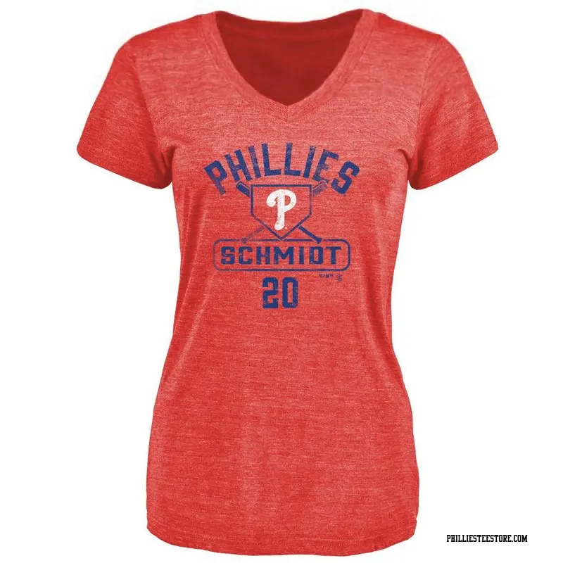 Women's Philadelphia Phillies ＃20 Mike Schmidt Red Base Runner T-Shirt