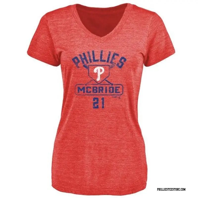 Women's Philadelphia Phillies ＃21 Bake Mcbride Red Branded Base Runner T-Shirt