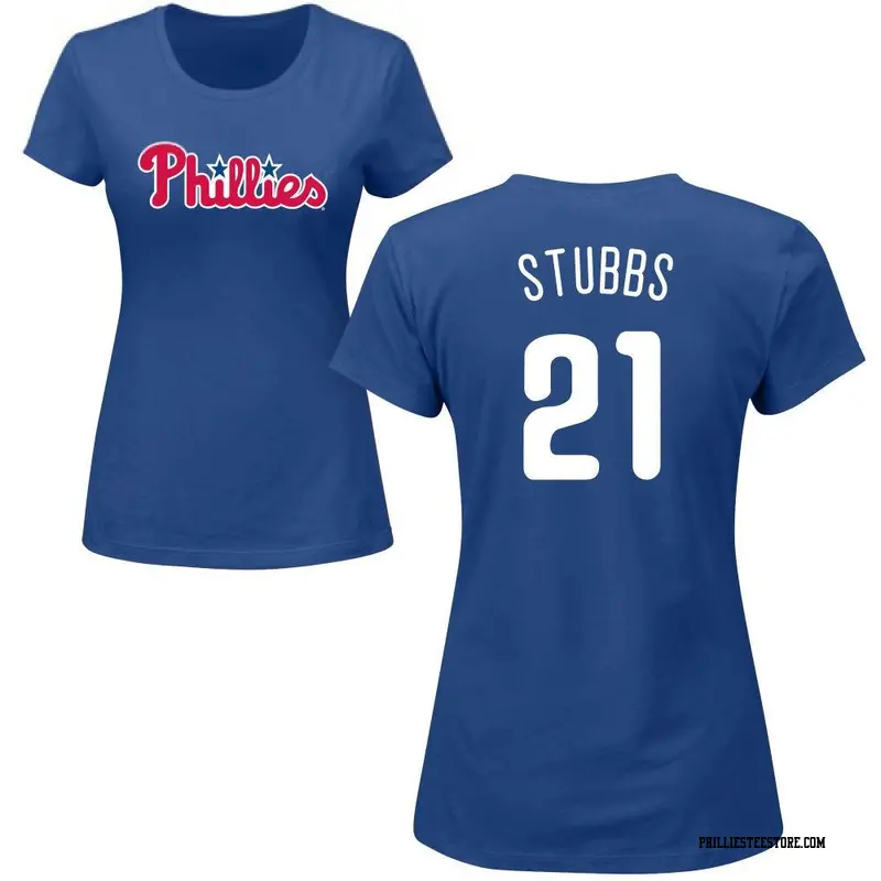 Women's Philadelphia Phillies ＃21 Garrett Stubbs Royal Roster Name & Number T-Shirt